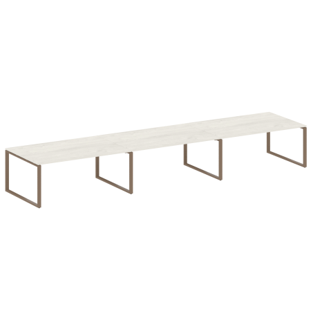 Переговорный стол 3 столешницы Metal System Style БО.ПРГ-3.5 5400x1235x750 (Дуб Наварра/Мокко металл)