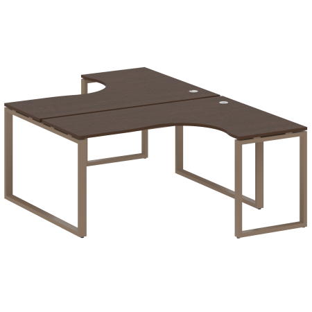 Рабочая станция криволинейная Metal System Style БО.РАС-СА-2.4 1600x2435x750 (Венге Цаво/Мокко металл)