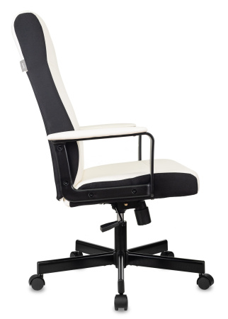 Кресло руководителя DOMINUS белый/черный эко.кожа крестов. металл (Белый)