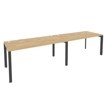 Рабочая станция на П-образном м/к Onix O.MP-RS-2.4.8 3160x800x750 (Тиквуд Светлый/Черный металл)