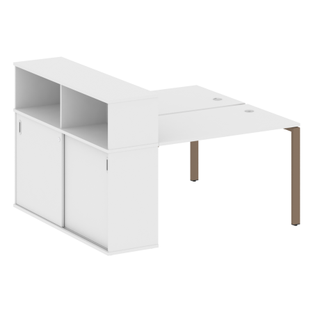 Рабочая станция с опорным шкафом-купе Metal System Style БП.РС-СШК-2.2 1610x1475x1098 (Белый/Мокко металл)