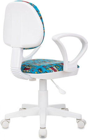 Кресло детское KD-3/WH/ARM голубой бум крестов. пластик пластик белый (Голубой)