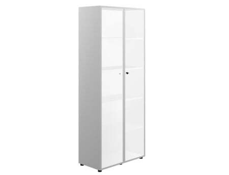 Шкаф высокий со стеклом 2-дв. (стекло мокка) Z2 IDEV86S K  860x450x2140 (Орех каналетто)