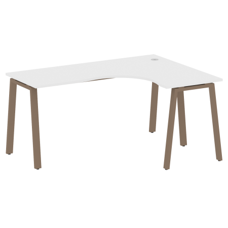 Стол криволинейный правый Metal System Style БА.СА-4 Пр 1600x1200x750 (Белый/Мокко металл)