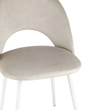 Стул Меган велюр с ромбами бежевый белые ножки (Стул Меган бежевый)