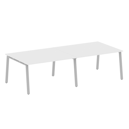 Стол для переговоров (2 столешницы) на А-образном м/к Metal System Style БА.ПРГ-2.3 2800x1235x750 (Белый/Серый металл)