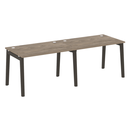 Рабочая станция на деревянных опорах Onix Wood OW.RS-2.2.8 2360x800x750 (Тиквуд Темный/Дуб Темный)