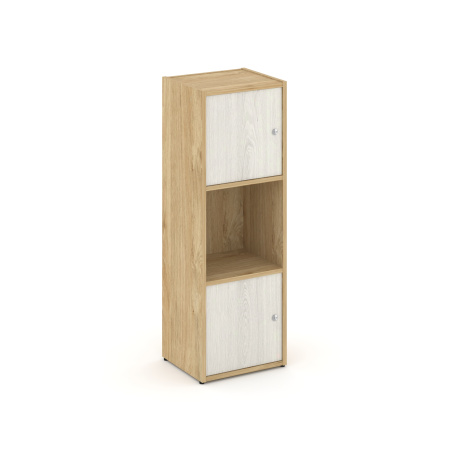 Стеллаж Locker Plus LK.K-001 408x350x1203 (Тиквуд Светлый | Дуб Наварра)