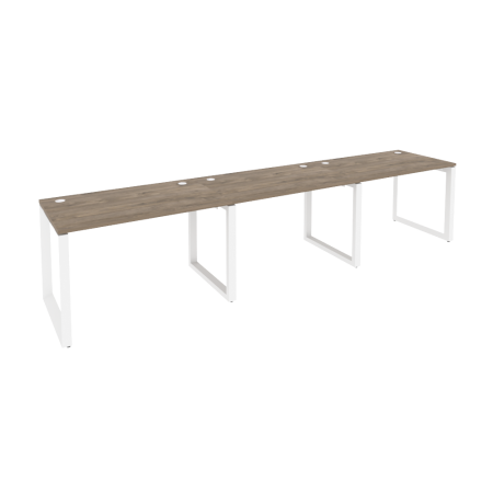 Рабочая станция на О-образном м/к Onix O.MO-RS-3.2.7 3540x720x750 (Тиквуд Темный/Белый Металл)
