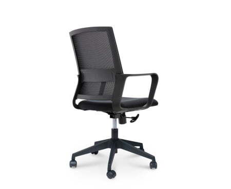 Кресло офисное / Практик LB / черный пластик / черная сетка / черная ткань (Черный)