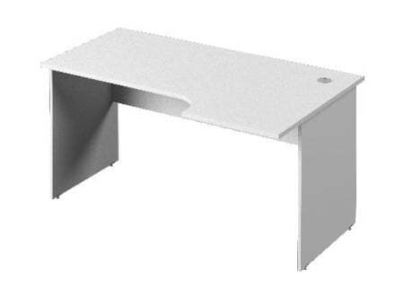 Стол эргономичный с заглушкой кабель-канала (правый) Public comfort С-35пр 1500x890x740 (Белый)