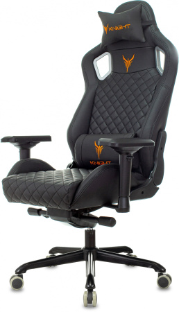 Кресло игровое Knight TITAN черный ромбик эко.кожа с подголов. крестов. металл (Черный)