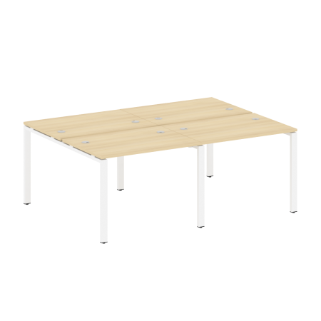 Рабочая станция на 4 раб. места Metal System Style БП.СМ-4.1 2000x1475x750 (Акация/Белый металл)