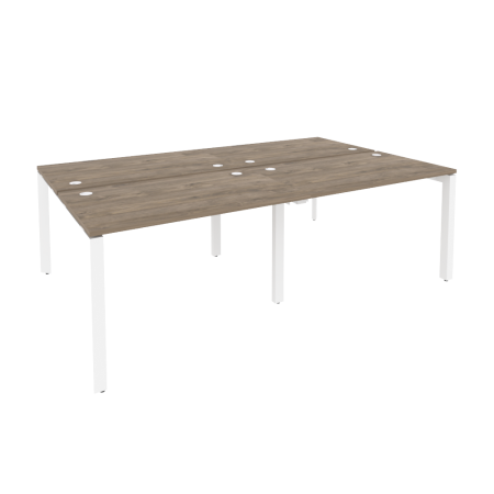 Рабочая станция на П-образном м/к Onix O.MP-D.RS-4.2.7 2360x1475x750 (Тиквуд Темный/Белый Металл)