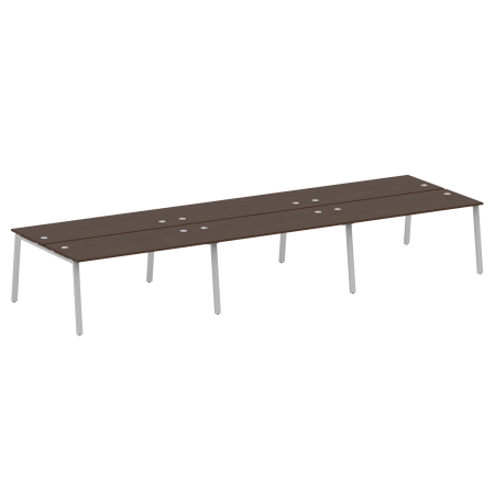 Рабочая станция на 6 рабочих места на А-образном м/к Metal System Style БА.СМ-6.4 4800x1475x750 (Венге Цаво/Серый металл)