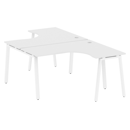 Рабочая станция криволинейная Metal System Style БА.РАС-СА-2.3 1400x2435x750 (Белый/Белый металл)