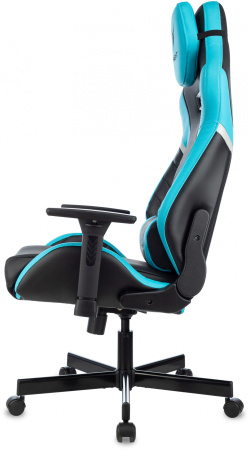 Кресло игровое Knight Thunder 5X черный/голубой эко.кожа крестов. металл (Черный | Голубой)