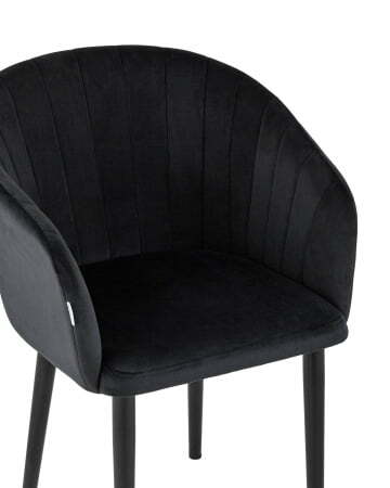 Стул с подлокотниками Нейтон велюр черный (Стул Нейтон черный)