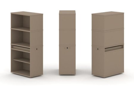 Тумба одиночная + высокая надставка ES.NB.1V-1 (750х410х1520) (Латте)