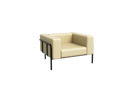 Диван одноместный FLX-1 (Art-vision 124/Металл Черный)