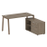 Рабочая станция с тумбой на А-образном м/к Metal System Style БА.РС-СТС-2.3 (R) 1500x1520x750 (Дуб наварра/Серый металл)
