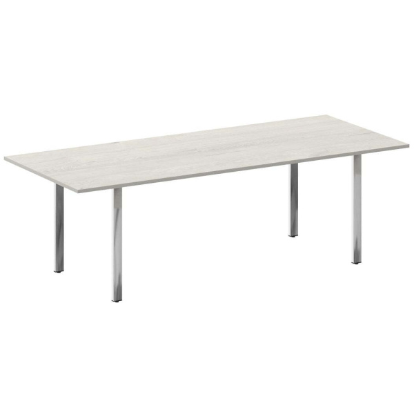 Стол переговорный на П-обр. м/к БП.ПРГ-240 2400x1000x750 (Дуб Наварра/Нерж. Сталь)