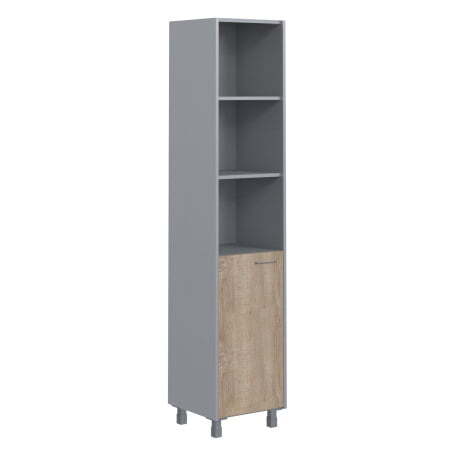 Шкаф колонка с глухой малой дверью Offix-new OHC 45.5 456x450x2147 (Дуб Сонома светлый/металлик)