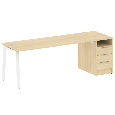 Рабочая станция Metal System Style БА.РС-СТП-1.5 2212x720x750 (Акация/Белый металл)
