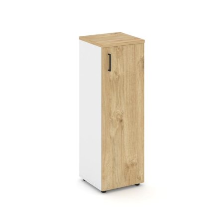 Шкаф средний узкий SN.STU.E-204(R) (400х400х1203) (Белый/Тиквуд Светлый)