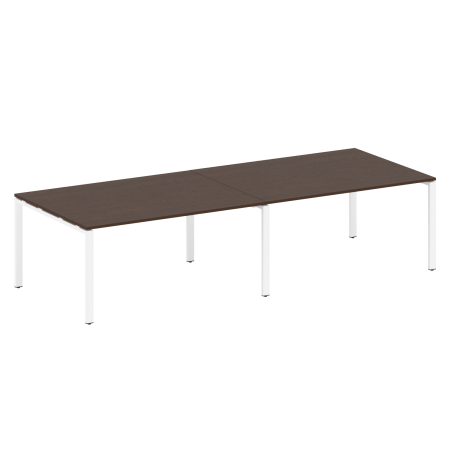 Переговорный стол 2 столешницы Metal System Style БП.ПРГ-2.4 3200x1235x750 (Венге Цаво/Белый металл)