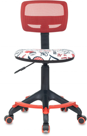 Кресло детское CH-299-F красный TW-35N сиденье мультиколор красные губы сетка/ткань крестов. пластик (Мультиколор)