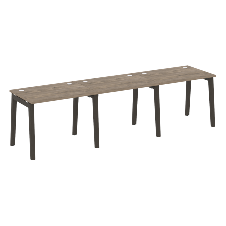 Рабочая станция на деревянных опорах Onix Wood OW.RS-3.1.7 2940x720x750 (Тиквуд Темный/Дуб Темный)