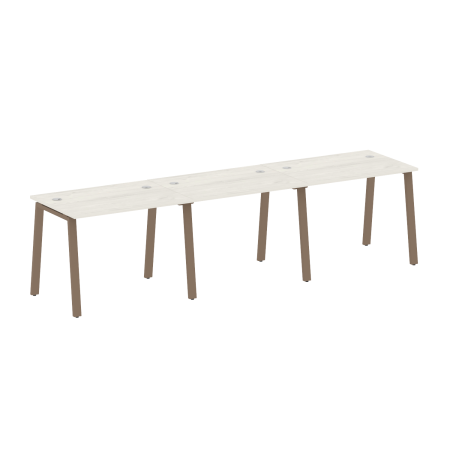 Рабочая станция на 3 рабочих места на А-образном м/к Metal System Style БА.СМ-3.1 3000x720x750 (Дуб наварра/Мокко металл)