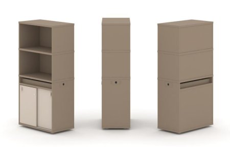 Тумба одиночная + высокая надставка ES.NB.1V-3 (750х410х1520) (Латте/Капучино)