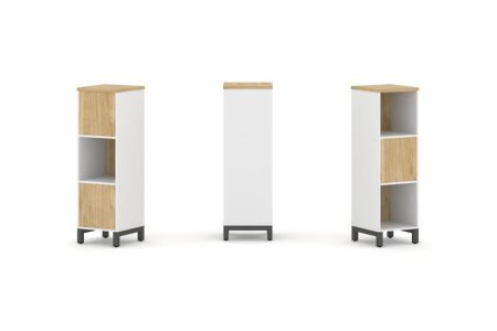 Набор стеллажа 2-х сторонний, 3 яруса SN.NSD-311 (387х400х1248) (Белый/Тиквуд Светлый/Металл Антрацит)