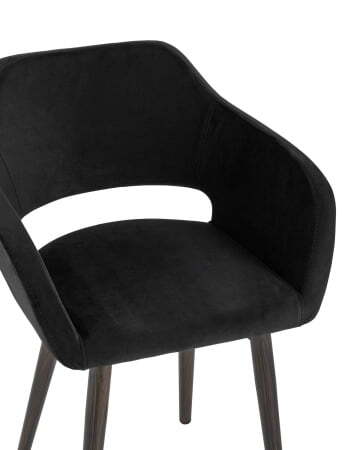 Стул с подлокотниками Саймон велюр черный (Стул Саймон черный)
