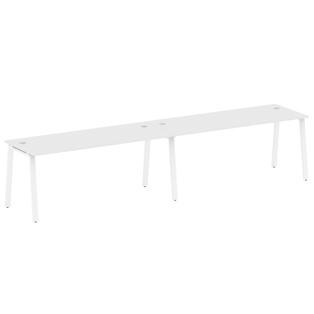 Рабочая станция на 2 рабочих места на А-образном м/к Metal System Style БА.СМ-2.5 3600x720x750 (Белый/Белый металл)