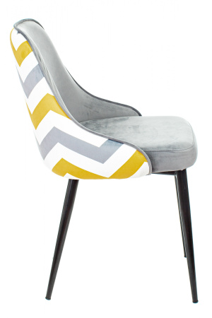 Стул для кухни KF-5_2 комплект 2шт серый зигзаг металл черный на ножках (KF-5/ZIG/GREY_2) (Серый)