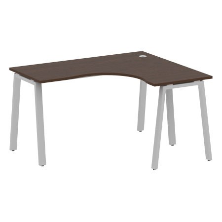 Стол криволинейный правый Metal System Style БА.СА-3 Пр 1400x1200x750 (Венге Цаво/Серый металл)