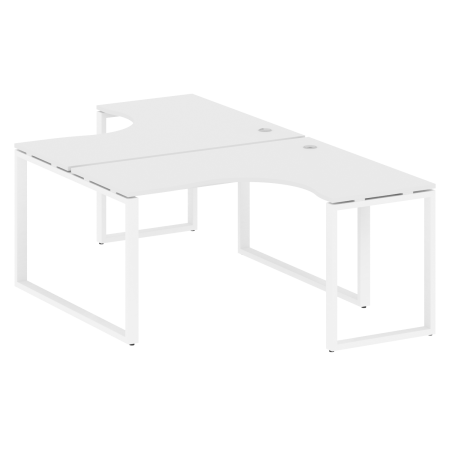 Рабочая станция криволинейная Metal System Style БО.РАС-СА-2.3 1400x2435x750 (Белый/Белый металл)