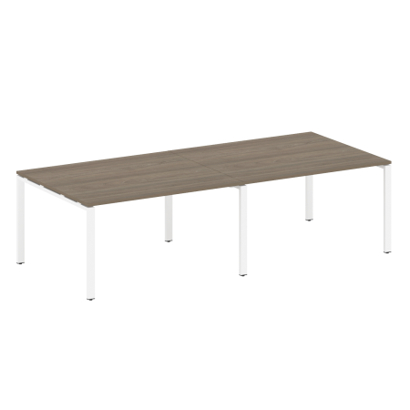 Переговорный стол 2 столешницы Metal System Style БП.ПРГ-2.3 2800x1235x750 (Вяз/Белый металл)