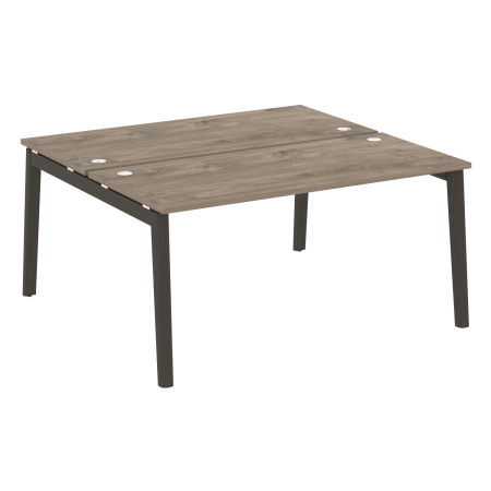 Рабочая станция на деревянных опорах Onix Wood OW.D.RS-2.4.7 1580x1475x750 (Тиквуд Темный/Дуб Темный)