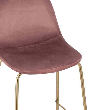 Стул барный Валенсия велюр пыльно-розовый золотые ножки (Стул барный Валенсия пыльно розовый)