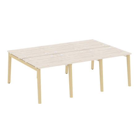 Рабочая станция на деревянных опорах Onix Wood OW.D.RS-6.0.8 2340x1635x750 (Дуб Аризона/Дуб Светлый)