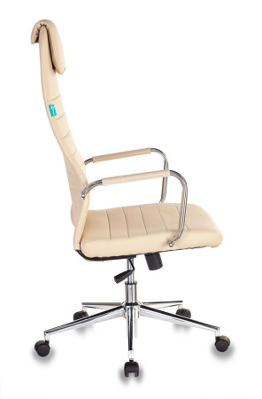 Кресло руководителя KB-9N/ECO бежевый эко.кожа с подголов. крестов. металл хром (Бежевый)