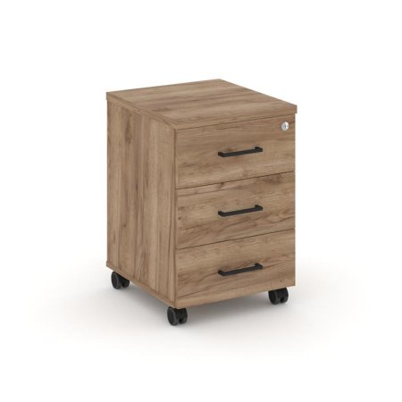 Тумба мобильная 3 ящика стандартные колеса SN.TM-002 (416х460х611) (Дуб Табак)