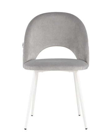 Стул Меган велюр с ромбами светло-серый белые ножки (Стул Меган светло-серый) Стул Меган велюр с ромбами светло-серый белые ножки (Стул Меган светло-серый)