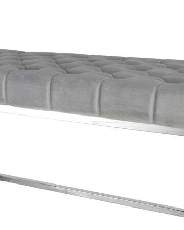 Банкетка ИНСИГНИЯ велюр серый сталь серебро (Банкетка Инсигния серый)