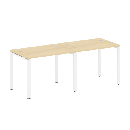 Рабочая станция на 2 раб.места Metal System Style БП.СМ-2.1 2000x720x750 (Акация/Белый металл)