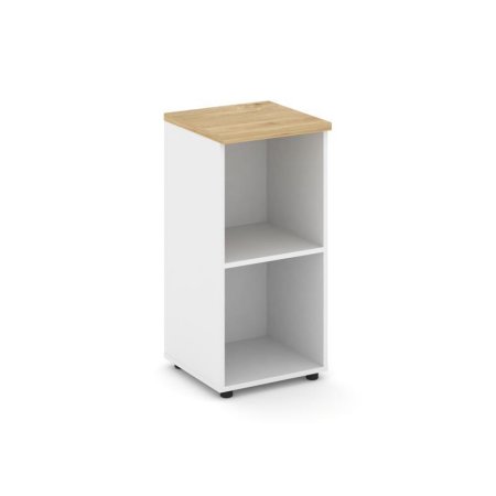 Стеллаж низкий узкий SN.STU-300 (400х400х833) (Белый/Тиквуд Светлый)